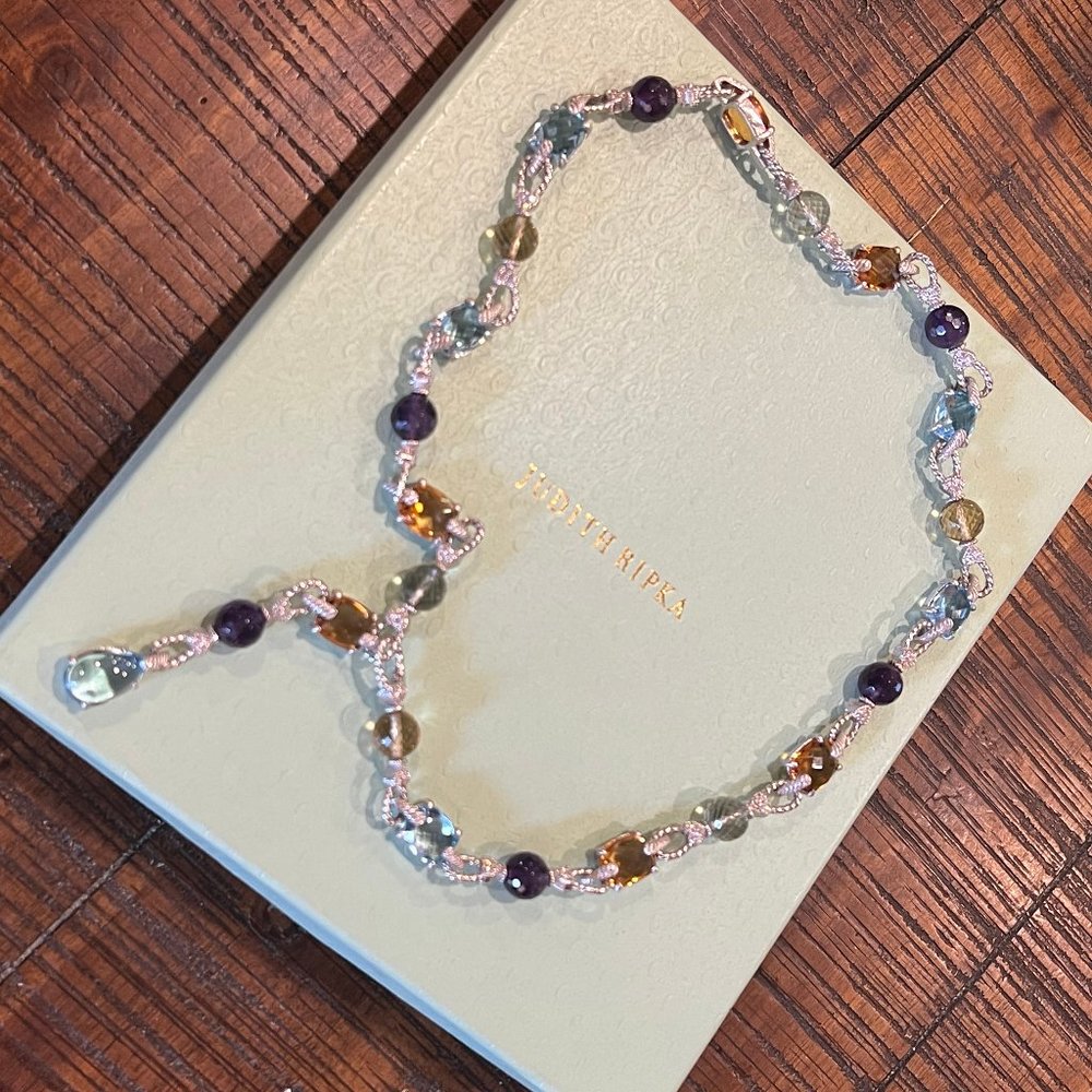 Judith Ripka 135.40 cttw Multi-Gemstone 24" Adjustable Necklace